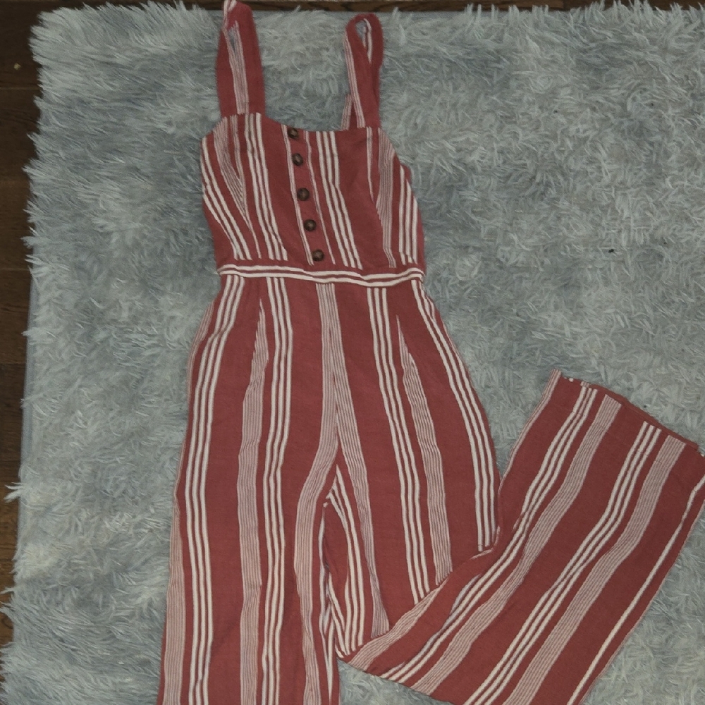 Striped Red and White Jumpsuit